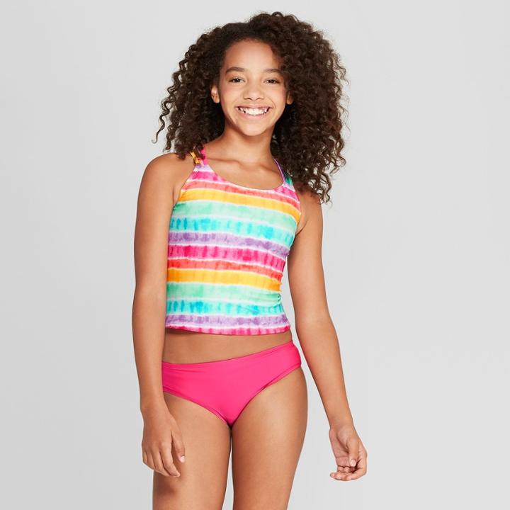 Girls' Rainbow Tie Dye Tankini Set - Cat & Jack Pink