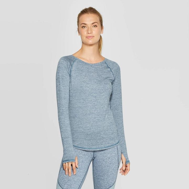 Women's Long Sleeve Soft T-shirt - C9 Champion Dark Blue Heather
