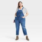 Women's Plus Size Overall Straight Jeans - Ava & Viv