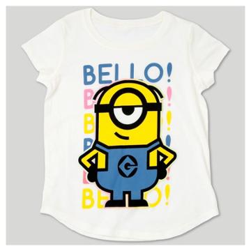 Girls' Despicable Me 3 Bello Cap Sleeve T-shirt - White