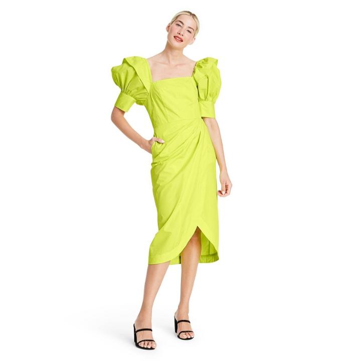 Puff Sleeve Faux Wrap Dress - Christopher John Rogers For Target Yellow