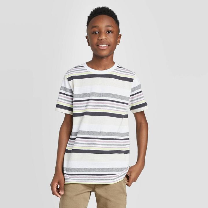 Petiteboys' Short Sleeve Stripe T-shirt - Cat & Jack White