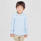 Toddler Boys' Long Sleeve Interlock Uniform Polo Shirt - Cat & Jack Blue 5t, Boy's,