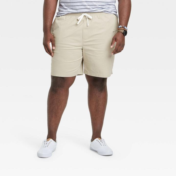 Men's Big & Tall 8 Pull-on Shorts - Goodfellow & Co Light Taupe 2xb,