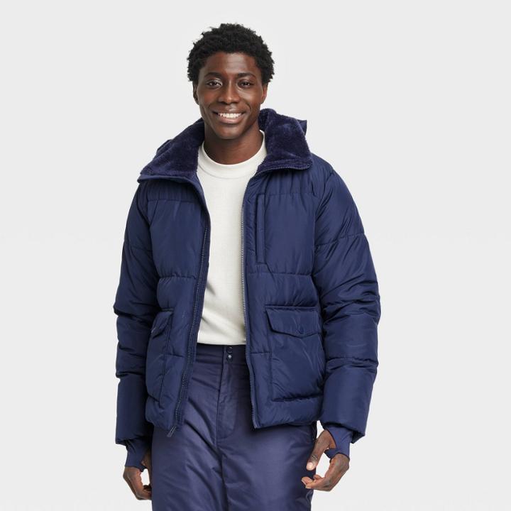 Men's Heavy Puffer Jacket - All In Motion Navy Blue