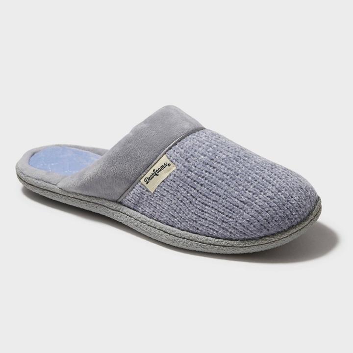 Women's Dearfoams Chenille Scuff Slide Slippers - Sleet Gray Xxl (13-14),