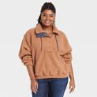 Women's Plus Size Sherpa Sweatshirt - Universal Thread Brown