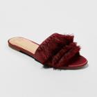 Women's Benetta Wide Width Tassle Slide Sandals - A New Day Burgundy (red) 11w,