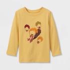 Toddler Boys' Squirrel Parachuting Long Sleeve Graphic T-shirt - Cat & Jack Yellow