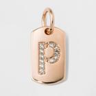 Target Sterling Silver Initial P Cubic Zirconia Pendant - A New Day Rose Gold, Rose Gold - P