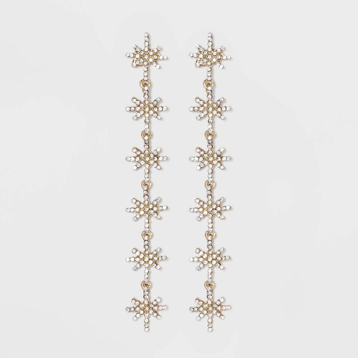 Linear Crystal Stars Necklace - A New Day Gold, Women's, Gold Clear