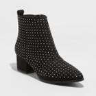 Women's Valerie With Studs City Ankle Bootie - A New Day Black