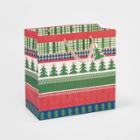 Large Fair Isle Square Christmas Gift Bag Red Green And White - Wondershop