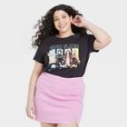 Women's Demon Slayer Plus Size Short Sleeve Graphic T-shirt - Black