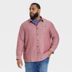 Men's Big & Tall Double Weave Long Sleeve Button-down Shirt - Goodfellow & Co Red