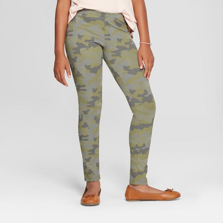 Girls' Camo Print Leggings - Cat & Jack Green