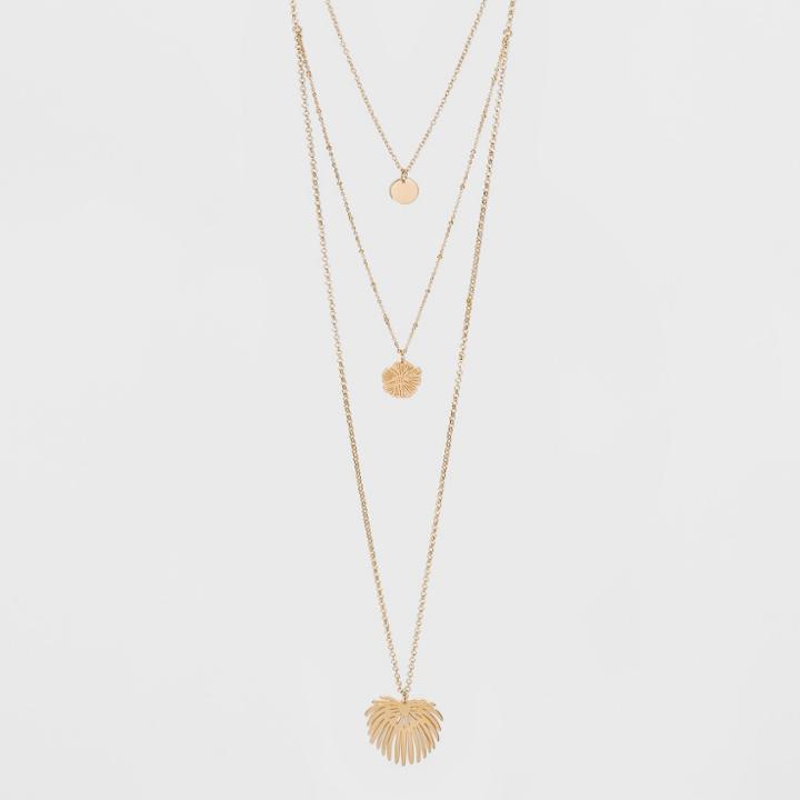 Leaf Charms Long Necklace - A New Day Gold