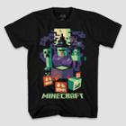 Boys' Short Sleeve Minecraft Halloween T-shirt - Black