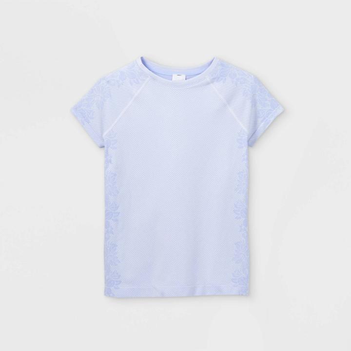 Girls' Floral Seamless T-shirt - All In Motion Periwinkle