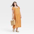 Women's Plus Size Flutter Short Sleeve A-line Dress - Knox Rose Gold
