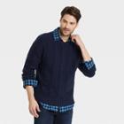 Men's Regular Fit Crewneck Pullover Sweater - Goodfellow & Co Xavier Navy