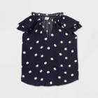 Women's Polka Dot Flutter Sleeveless Blouse - A New Day Navy S, Women's, Size: