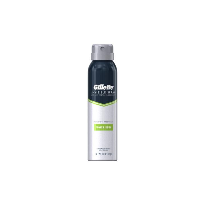Gillette Power Rush Invisible Spray Antiperspirant And Deodorant - 3.8oz,