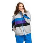 Women's Plus Size Color Block Stripe Zip-up Track Jacket - Lego Collection X Target Gray