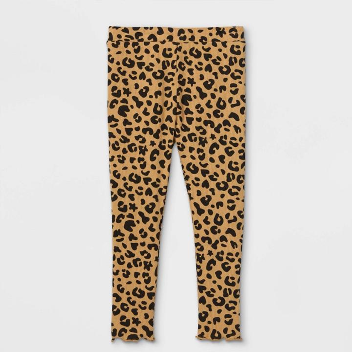 Toddler Girls' Rib Leggings - Art Class Tan/black
