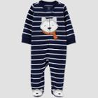 Baby Boys' Striped Footed Pajama - Just One You Made By Carter's Navy Newborn, Blue