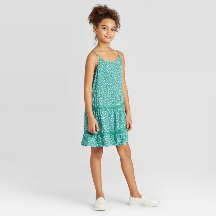 Girls' Crochet Floral Dress - Art Class Blue S, Girl's,