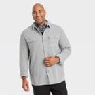 Men's Tall Regular Fit Stretch Canvas Chore Shirt Jacket - Goodfellow & Co Gray