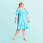 Women's Plus Size Short Sleeve Ruffle Dress - Stoney Clover Lane X Target Blue