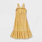 Girls' Empire Waist Sleeveless Woven Maxi Dress - Cat & Jack Mustard Yellow