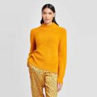 Women's Long Sleeve Crewneck Fuzzy Pullover - Who What Wear Gold
