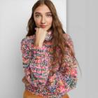 Women's Cropped Turtleneck Pullover Sweater - Wild Fable Space Dye Design Xs, Multicolor