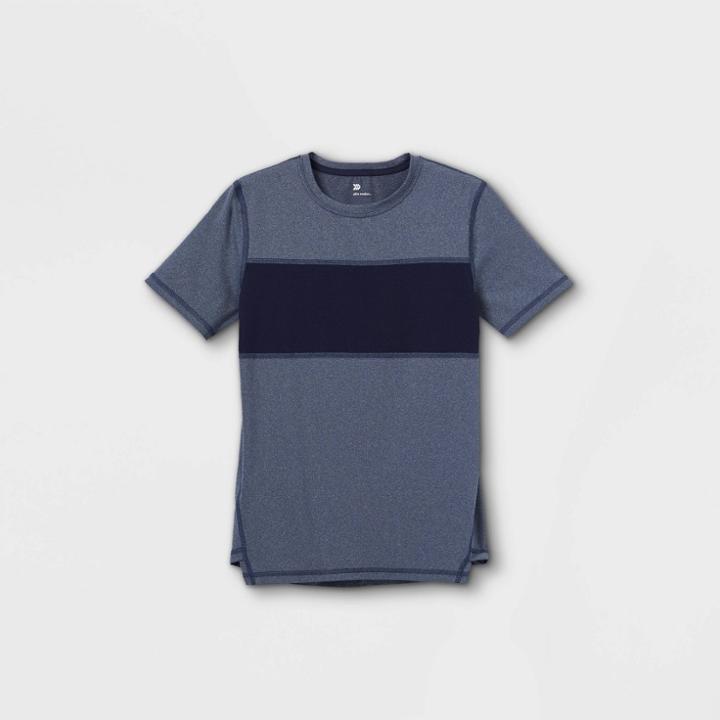 Boys' Short Sleeve Chest Striped T-shirt - All In Motion Navy