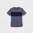 Boys' Short Sleeve Chest Striped T-shirt - All In Motion Navy