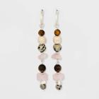 Semi-precious Mini-hoop With Linear Drop Earrings - Universal Thread