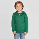Toddler Boys' Dinosaur Fleece Full Zip Hoodie - Cat & Jack Green 12m, Toddler Boy's