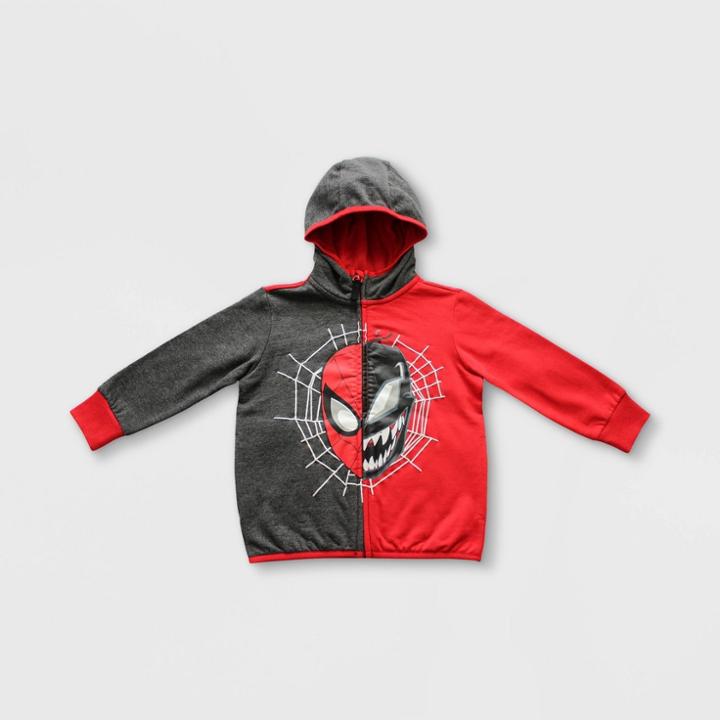 Boys' Disney Mickey Mouse Zip-up Hooded Sweatshirt - Black/red 3 - Disney