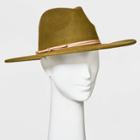 Women's Wide Brim Felt Fedora Hat - Universal Thread Olive Green