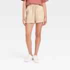 Women's Mid-rise Tie Waist Utility Shorts - Universal Thread Cream