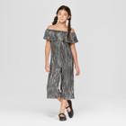 Girls' Ruffle Short Sleeve Jumpsuit - Art Class Black