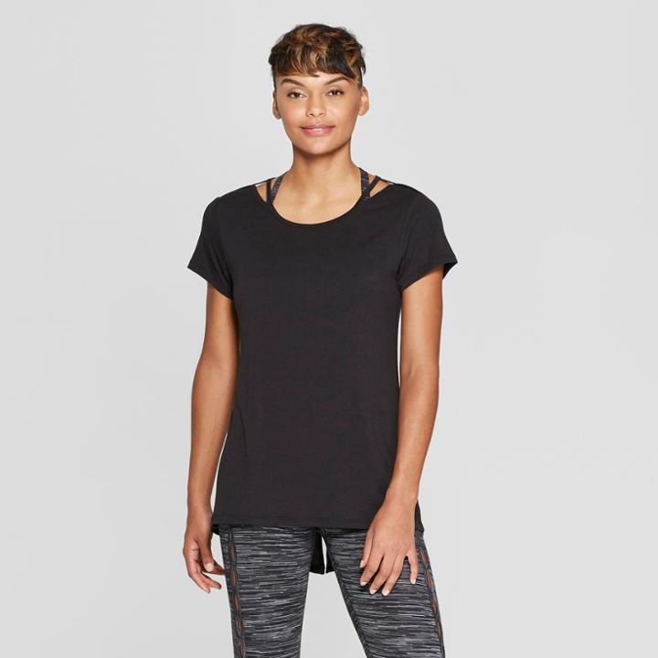 Women's Mesh And Tie Back T-shirt - C9 Champion Black