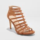 Women's Charlene Caged Heel Pumps - A New Day Cognac (red)
