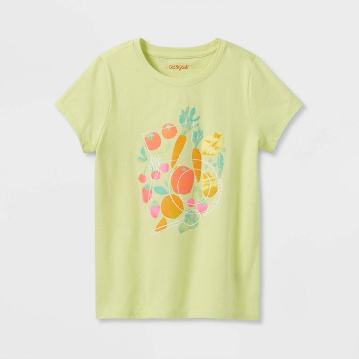 Girls' 'veggies' Short Sleeve Graphic T-shirt - Cat & Jack Light