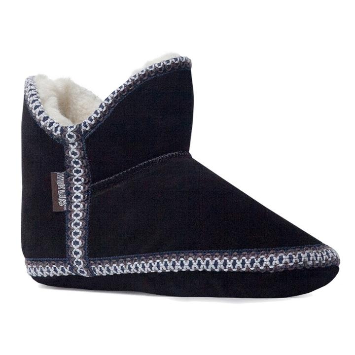 Women's Muk Luks Amira Bootie Slippers - Black S(5-6), Size: