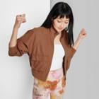 Women's Zip Front Utility Jacket - Wild Fable Brown Xxs
