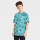 Boys' Tie-dye Short Sleeve T-shirt - Art Class Teal/navy